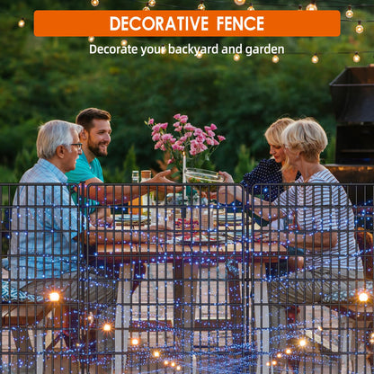 15 Panels No Dig Fence with Gate, 32 in(H) X 36 ft(L) Garden Decorative Fence Animal Barrier for Dogs, Rustproof Metal Garden Edging Border for Outdoor, Yard, Patio, Black