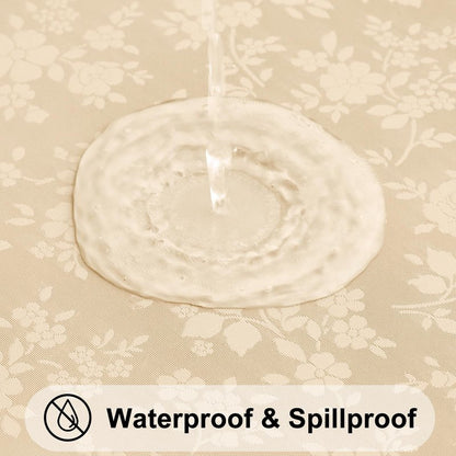Smiry Rectangle Table Cloth, Waterproof Heavy Duty Vinyl Tablecloths, Wipeable Washable Table Cover for Kitchen and Dining Room (Champagne, 60" X 102")