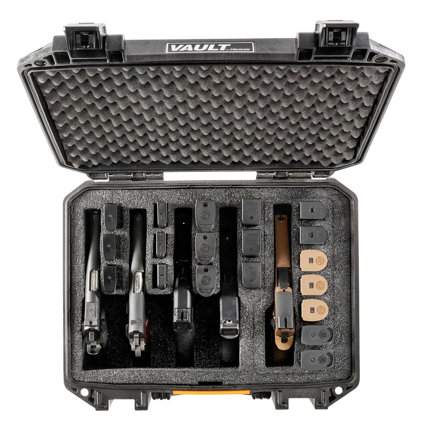 Pelican Vault v300-5 Pistol and 19 Magazine Pre-Cut Foam Gun Case (Black)