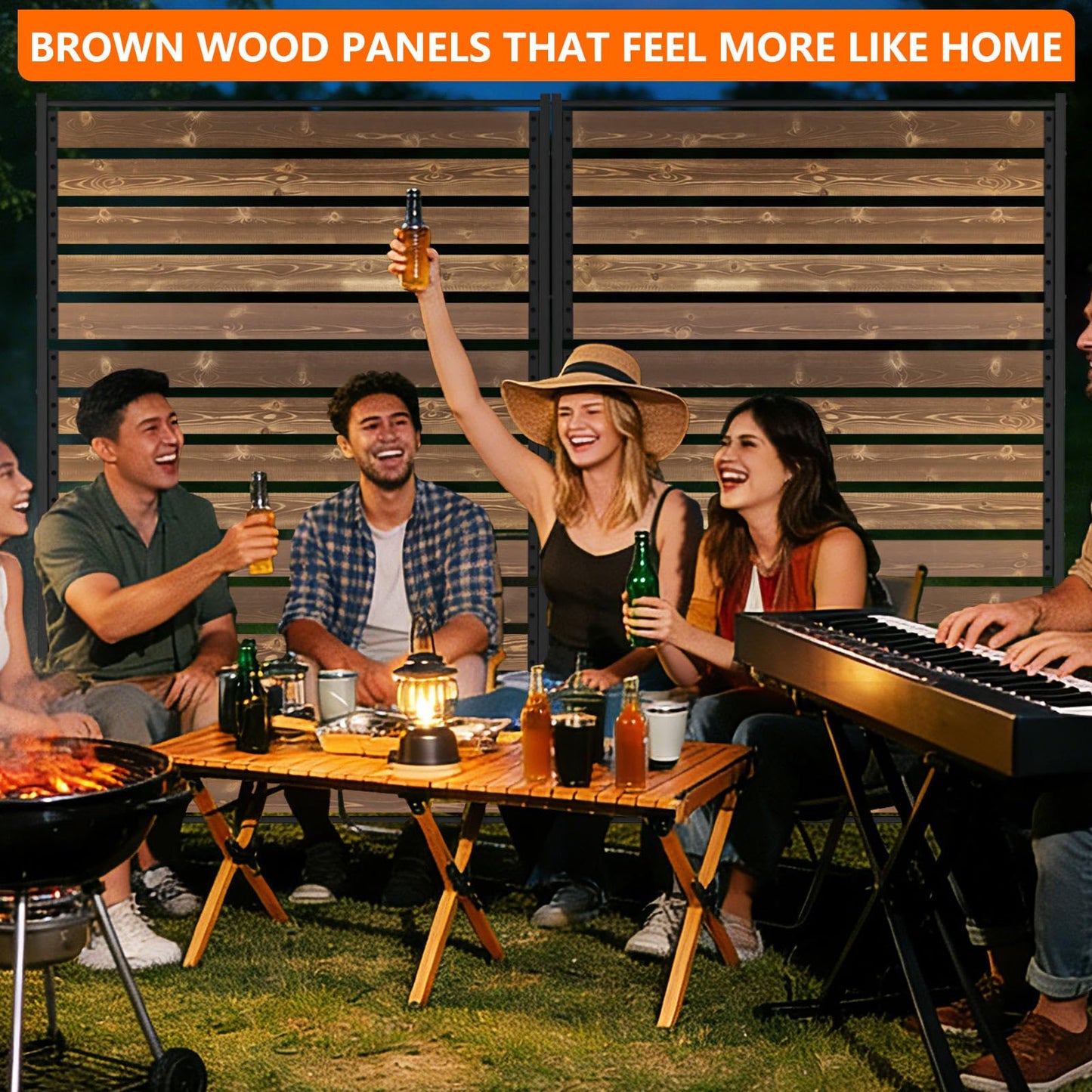 6FT Heavy Duty Wooden Privacy Screen, Upgrade Outdoor Specialty Anti-Corrosion Wood, Freestanding Privacy Fence, Balcony Patio Courtyard Outdoor Privacy Screen, Thickened and Widened Panel