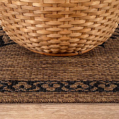 CAMILSON Outdoor Rug 9x12 Medallion Gold Modern Large Area Rugs for Indoor and Outdoor Patios Kitchen and Hallway Mats Washable Porch Deck Outside Carpet (Medallion Gold 9 x 12)