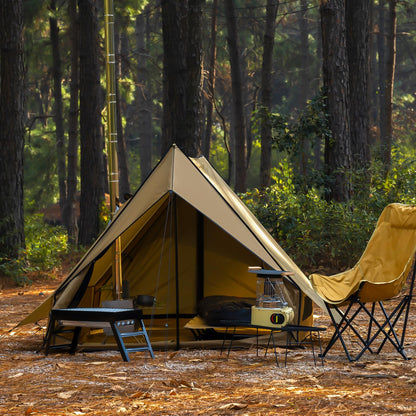 CampRavox Hot Tent with Stove Jack, 4-Season Waterproof Chalet Tent, Easy Setup Weather-Resistant Shelter for Winter Camping & Outdoor Adventures