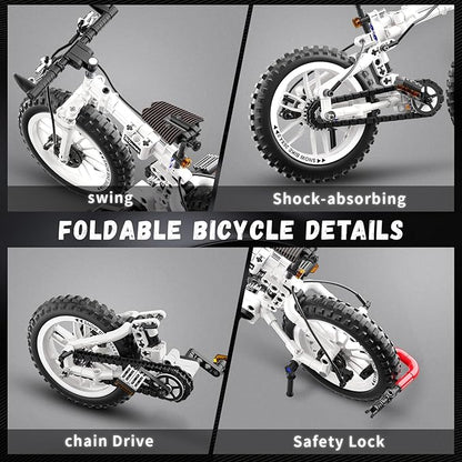 Foldable 1:6 Bicycle Building Blocks Set for Boys 8-12 Compatible with Lego Technic Motorcycle Mountain Bike Building Kit STEM Educational Dirt Bike Stunt Bike Building Toys Gift for Kids (246 PCS)