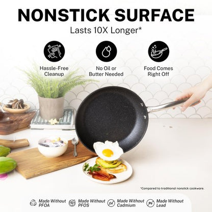 GRANITESTONE 20 Pc Complete Pots and Pans Set Non Stick Cookware Set with Saute Pan, Bakeware, Steamer, Cooking Utensils, Made Without PFOA PFOS, Oven and Dishwasher Safe