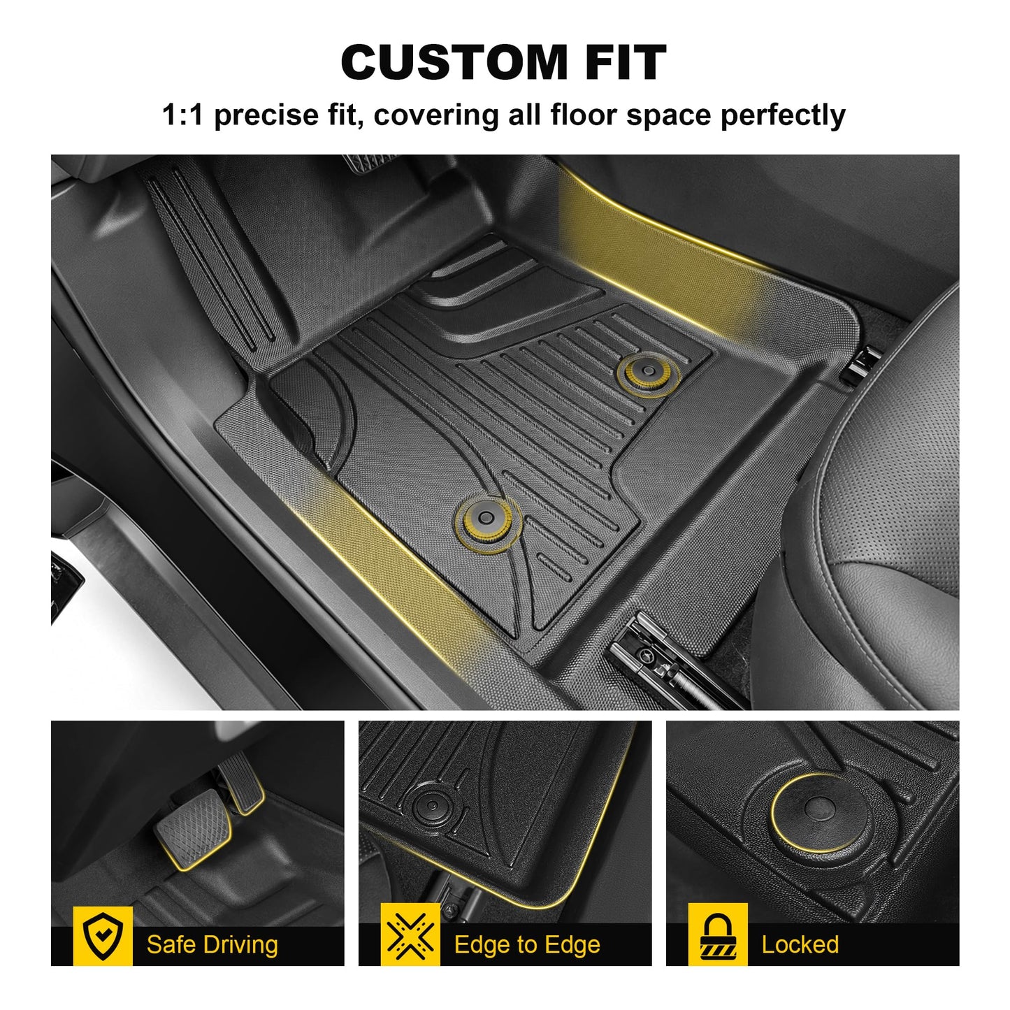 TTX LIGHTING Floor Mats & Cargo Liner & Backrest Mat for 2024 2025 2026 Trax - 1st and 2rd Row Car Mats for 2024-2026 Trax - All Weather Cargo Tray Interior Accessories for Trax LS/1RS/LT/2RS/ACTIV