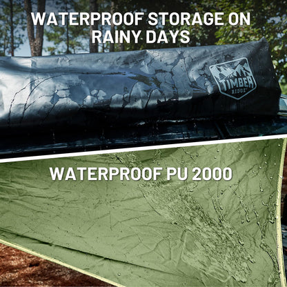 TIMBER RIDGE 19x9.8ft Retractable Car Awning with Blackout Coating, 186ft² Roof Rack Pull-Out Sun Shade Overland Camping, UPF50+ Waterproof Sun Shelter for Vehicle/Truck/Jeep/SUV/Van Green