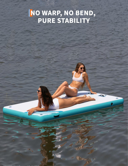 GarveeLife Inflatable Floating Dock for Lakes, Thick Lake Floats for Adults, Non-Slip Air Dock Platform with Portable Carrying Bag, Floating Platform Island for Pool Beach Ocean