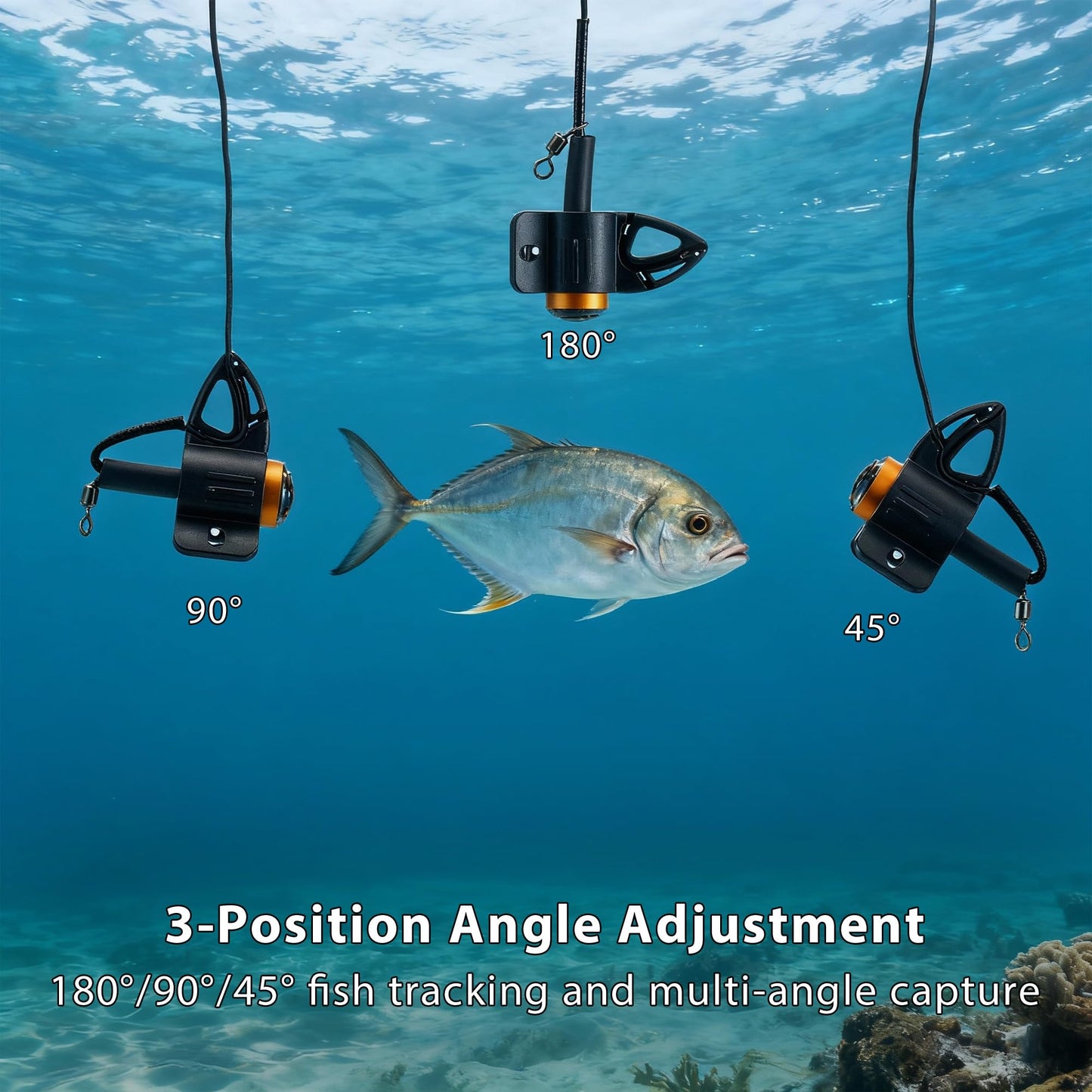 Jiisquilyx Underwater Fishing Camera with Monitor: 6" HD 1080P Portable Fish Finder for Ice/Lake/Sea｜Waterproof Depth Finder for Boats/Kayaks & Murky Waters｜IP68 Ice Fishing Camera with Bright Display