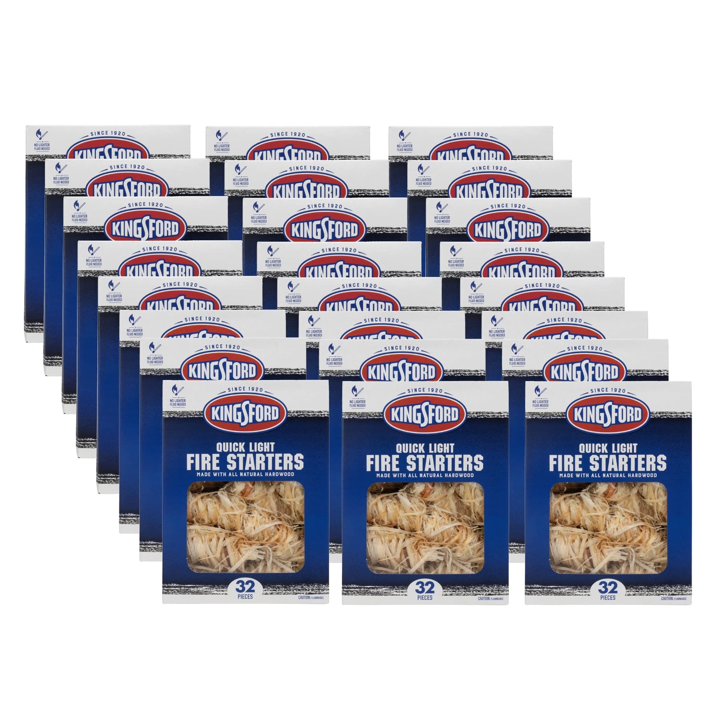 Kingsford Quick Light Fire Starter Rolls All Natural Hardwood Paraffin Water Resistant Easy Lighting Charcoal Pellet Grills Smokers Campfires Outdoor Fireplaces 32 Count 24 Pack