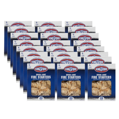 Kingsford Quick Light Fire Starter Rolls All Natural Hardwood Paraffin Water Resistant Easy Lighting Charcoal Pellet Grills Smokers Campfires Outdoor Fireplaces 32 Count 24 Pack