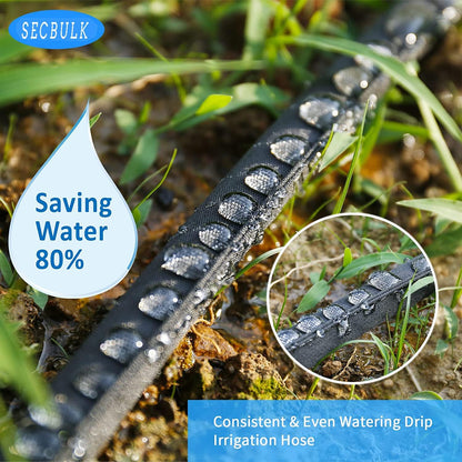 Secbulk 2025 Flat Soaker Hose - 150 ft Linkable Drip Irrigation System | Dual-Layer Leak-Free Design