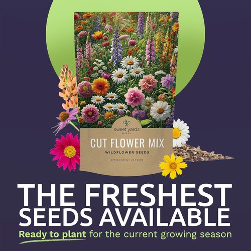 Cut Flower Garden Seeds - Non-GMO Wildflower Seeds in Bulk | 1/4 Pound Bag with 30,000+ Seeds