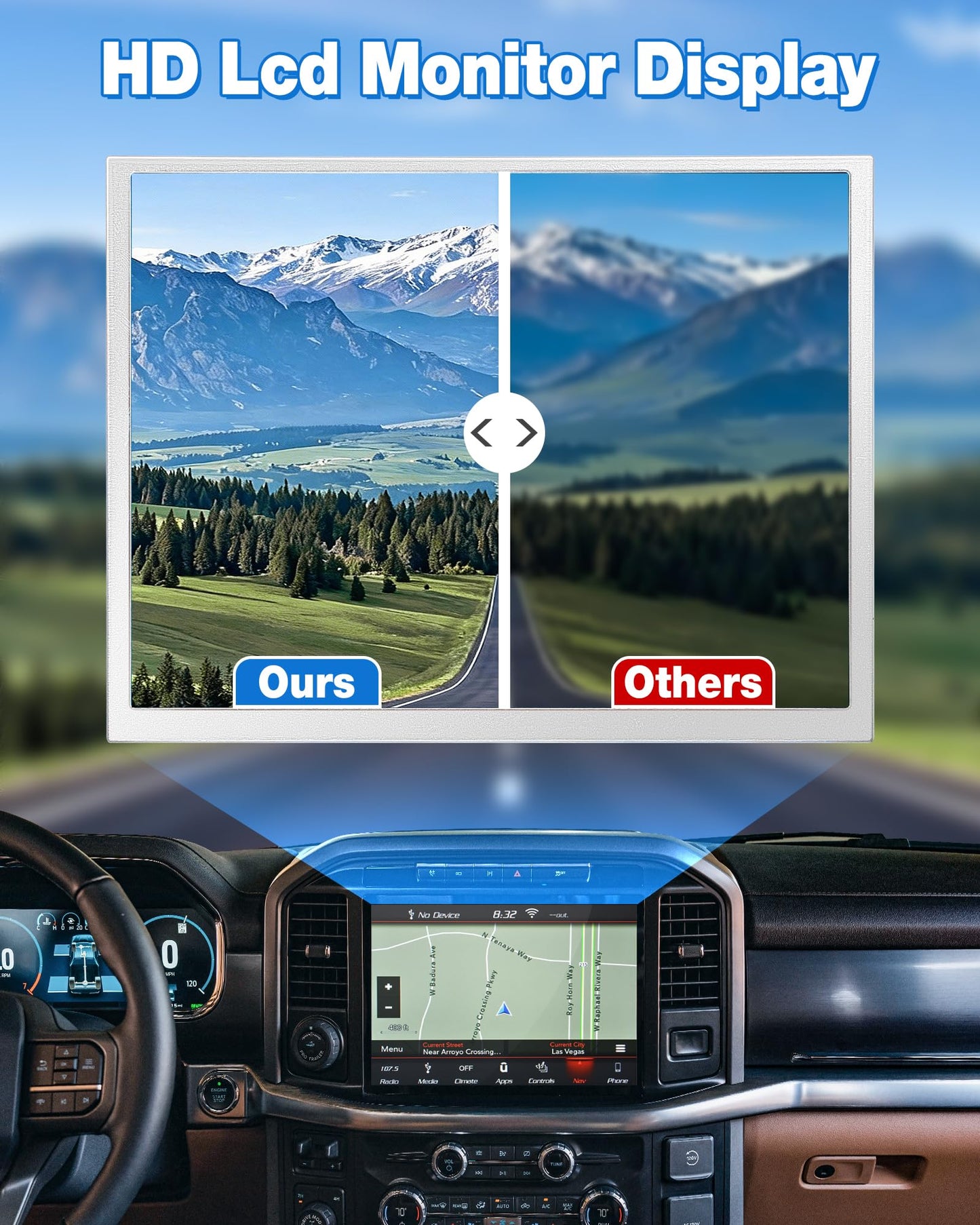 TDO-XGA084 8.4" Uconnect Screen Replacement, Uconnect 4C UAQ LCD Monitor Touch-Screen for 2018-2023 Jeep Dodge RAM Chrysler, 68388570AB