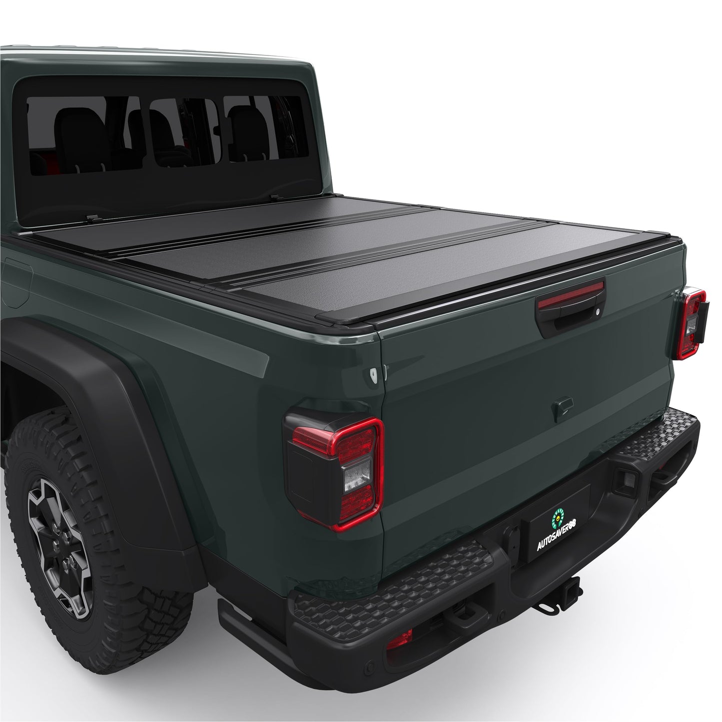 AUTOSAVER88 Low-Profile Hard Tri Fold Truck Bed Tonneau Cover Fit for Jeep Gladiator JT 2020 2021 2022 2023 2024 2025 2026 with 5ft Bed with Trail Rail System