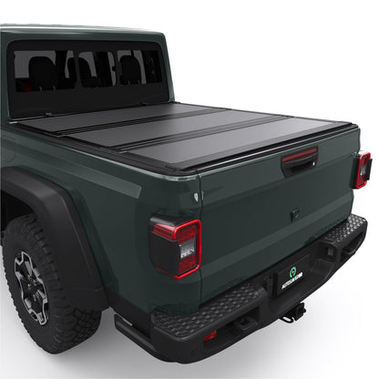 AUTOSAVER88 Low-Profile Hard Tri Fold Truck Bed Tonneau Cover Fit for Jeep Gladiator JT 2020 2021 2022 2023 2024 2025 2026 with 5ft Bed with Trail Rail System