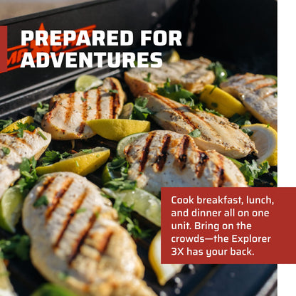 Camp Chef Explorer 3X Three-Burner Stove, Cooking Surface 14 in. x 49 in.