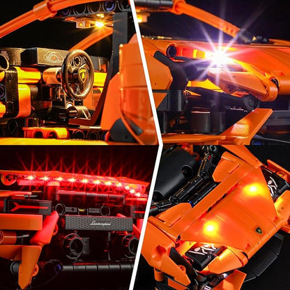BRIKSMAX Led Lighting Kit for Lego-42196 Lamborghini Huracán Tecnica Orange - Compatible with Lego Technic Building Set- Not Include Lego Set
