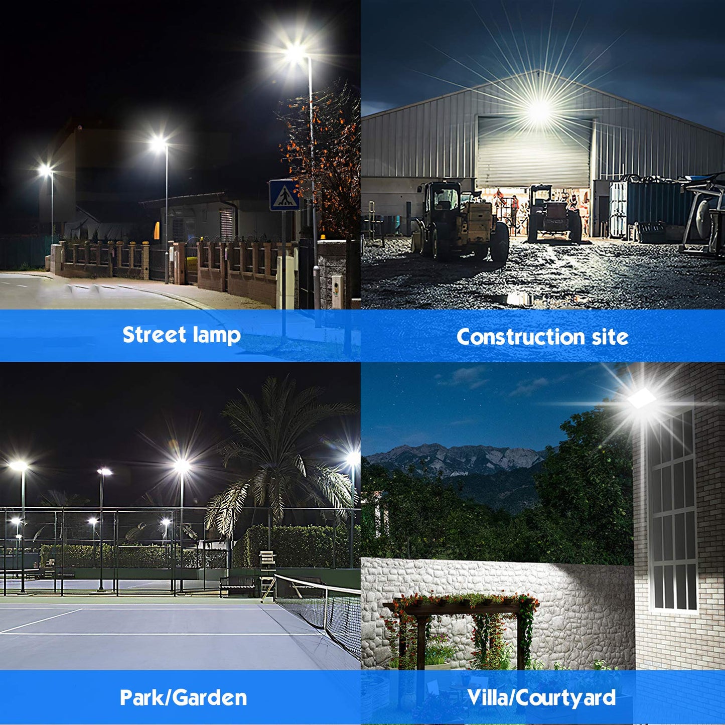 ILLSTAR 300W LED Stadium Lights,45000LM Super Bright LED Flood Light Outdoor for Arena,Backyard, Parking lot etc,100-277V Input,ETL Certification IP66 Waterproof
