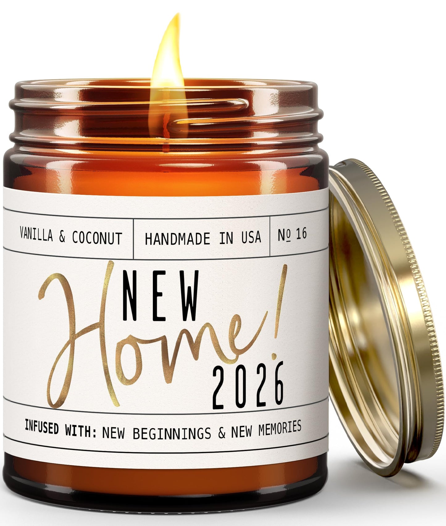 House Warming Gifts New Home, Housewarming Gifts New Home '2026' Soy Candle, w/Vanilla, Coconut & Vetiver I for New House, New House Gift I 9oz Jar, 50Hr Burn, Made in USA