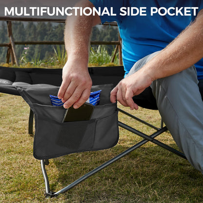 TIMBER RIDGE 32.5in Extra Wide Heavy Duty Camping Cot for Adult, Easy Set Up Oversized Sleeping Cot with Carry Bag for Camping, Travel and Outdoors, Support up to 450lbs, Black