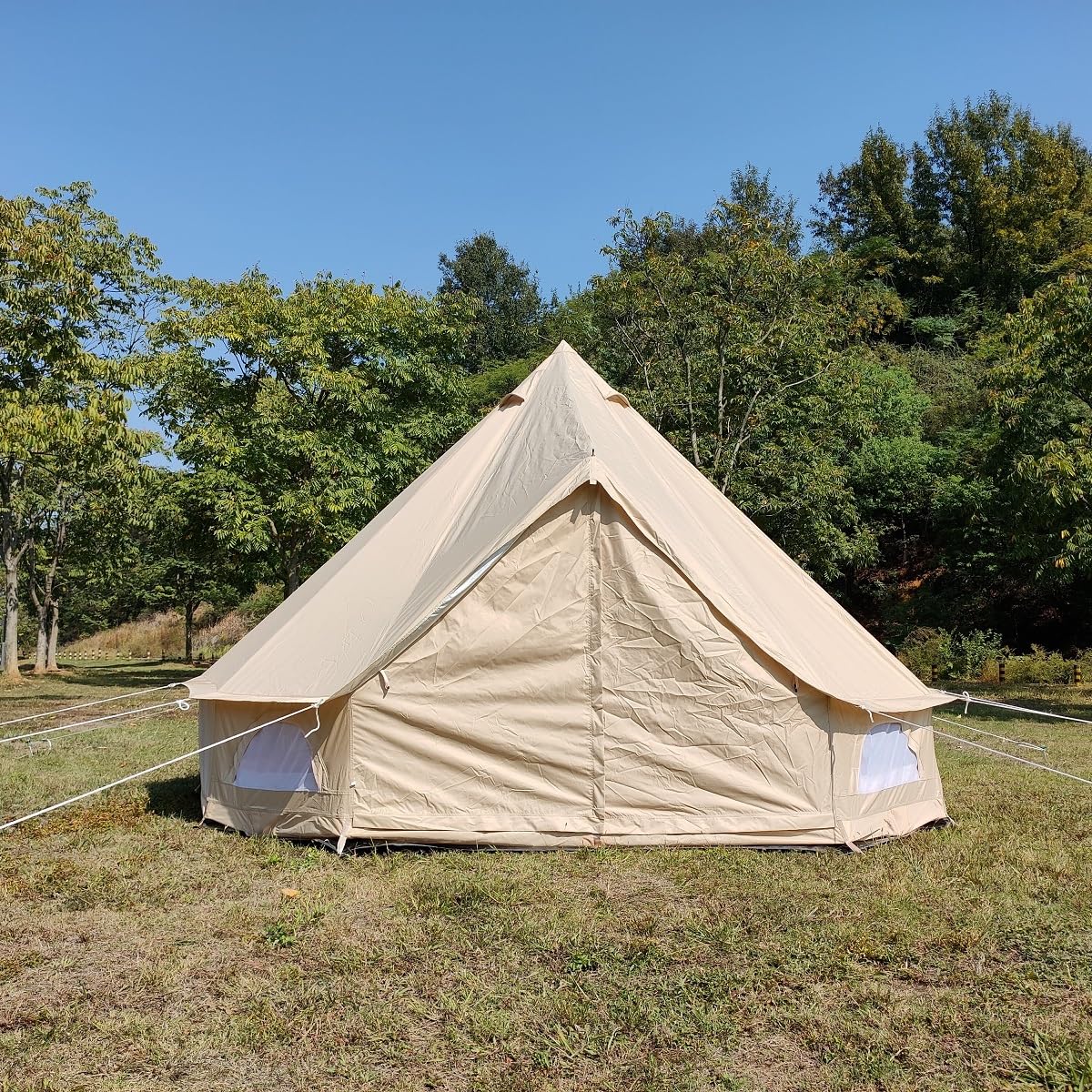 Outdoor Waterproof Anti-UV 300D Oxford Cloth Bell Tent Portable Family Camping Yurt (Diameter 4 Meter)