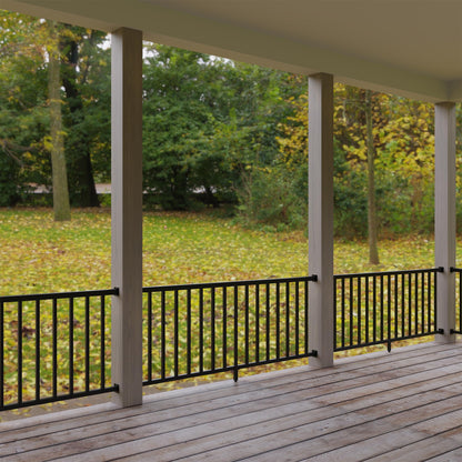 AMSOOM Railing kit-36 Inches High Heavy Duty Steel with Railings Balusters for Terraces and Courtyards Various Indoor and Outdoor Scenes(Black,6ft Wide)