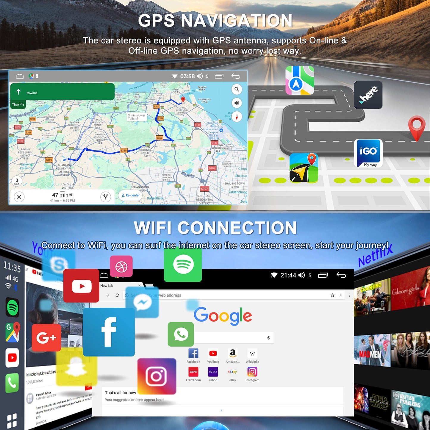 Car Stereo Radio for Ford F150 F250 F350 2004-2014, 7" Touchscreen Android 13 Car Radio Stereo Head Unit Dash Kit with Wireless CarPlay Android Auto GPS Navi SWC DSP FM WiFi Bluetooth Camera Mic