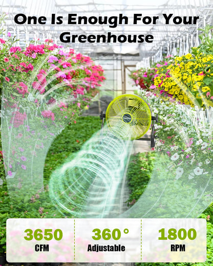 ZIZIWIN 18" Solar Fan, 35W Solar Powered Cordless Greenhouse Fan with Rechargeable Battrey, Portable, 360° Tilt, 8~60H Runtime, for Outdoor Camping Gazebo Chicken Coop Patio Travel Shed Barn