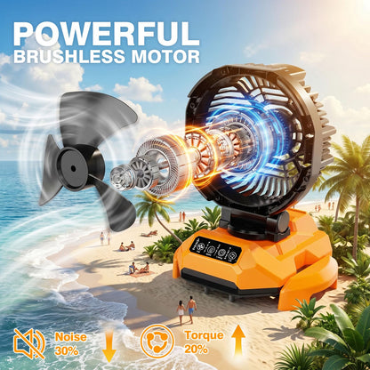 25L&30L Bucket Portable Misting Fan, 30000mAh Rechargeable Battery Powered Oscillating Cooling Fan, 4 Strong Winds, Brushless Motor Outdoor Fans for Fishing/Travel/Garden/Golf/Tent/Office