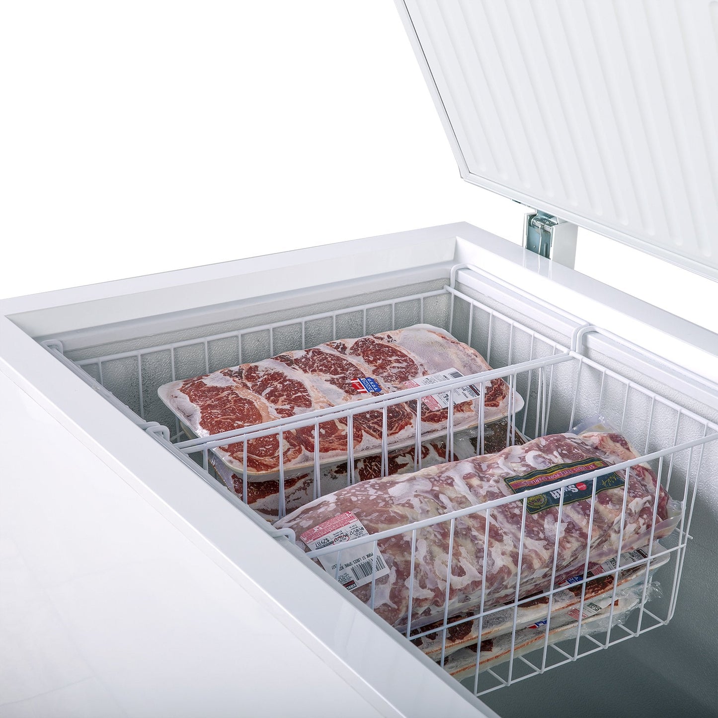 Maxx Cold 71.3” Wide Solid Hinged Top Commercial Sub Zero Chest Freezer Locking Lid NSF Garage Ready Keeps Food Frozen for 2 Days in Case of Power Outage, 19.4 Cubic Feet 549 Liter, White