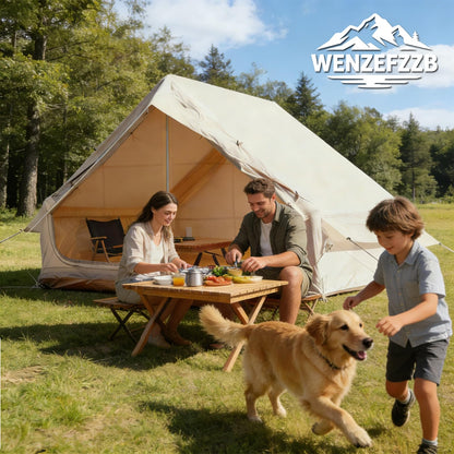WENZEFZZB 2025 Upgraded Waterproof Inflatable Camping Tent for 5-8 People, No Assembly Needed Luxury Glamping House, Oxford Fabric Inflatable Camping Tents with Hand Pump
