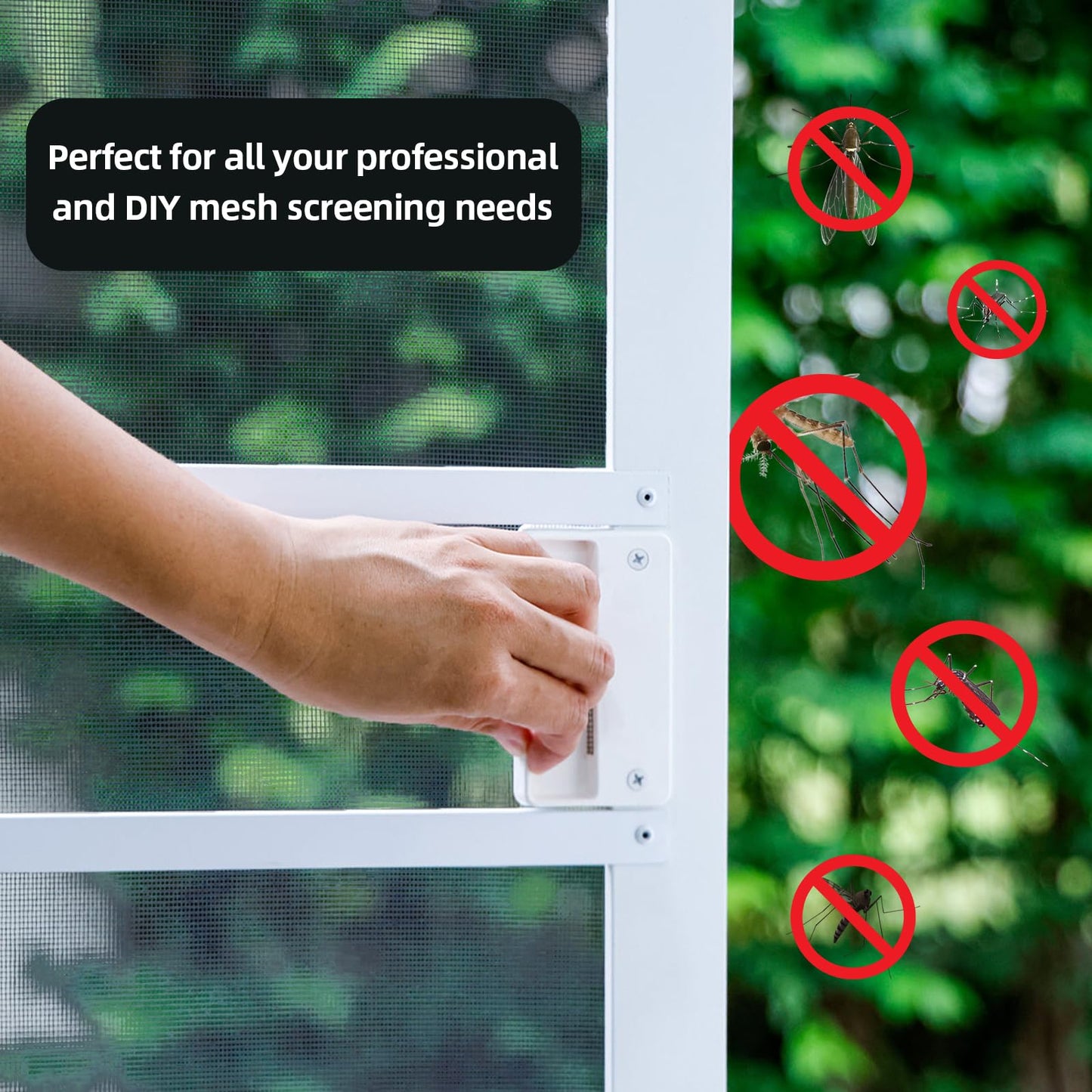 Patio Porch Screen Mesh Roll - 95"x100', Easy-to-Cut Porch Screen Mesh Roll for Patio, Pool, Durable Patio Screen Mesh Replacement