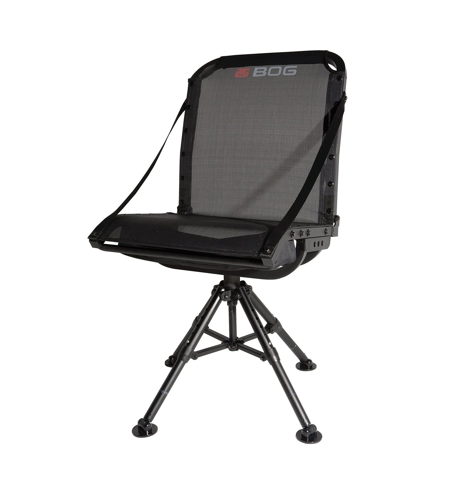 BOG Nucleus 360 Chair with Lightweight Aluminum Frame, Heavy Duty Textilene Fabric, Collapsible, 360 Degrees of Adjustable Pivoting Seat, and 4 Extendable Legs for Hunting, Shooting, and Outdoors