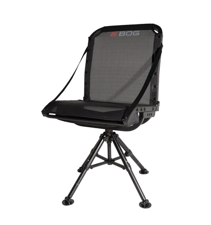 BOG Nucleus 360 Chair with Lightweight Aluminum Frame, Heavy Duty Textilene Fabric, Collapsible, 360 Degrees of Adjustable Pivoting Seat, and 4 Extendable Legs for Hunting, Shooting, and Outdoors