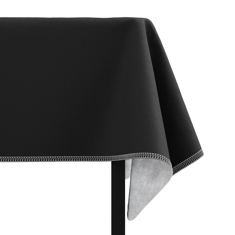 Exquisite Black Vinyl Tablecloths - 70 in. Round - Pack of 3 Round Tablecloth with Flannel Backing - Plastic, Reusable & Waterproof