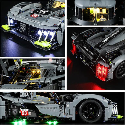 YEABRICKS LED Light for Lego-42156 Technic Peugeot 9X8 24H Le Mans Hybrid Hypercar Building Blocks Model (Lego Set NOT Included)