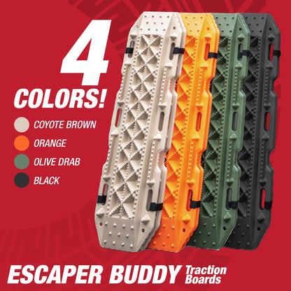 Maxsa 20333-CB Heavy-Duty Escaper Buddy Traction Mats for Off-Road Mud, Sand, & Snow Vehicle Extraction, Bendable, Unbreakable, Coyote Brown, 2 Pack