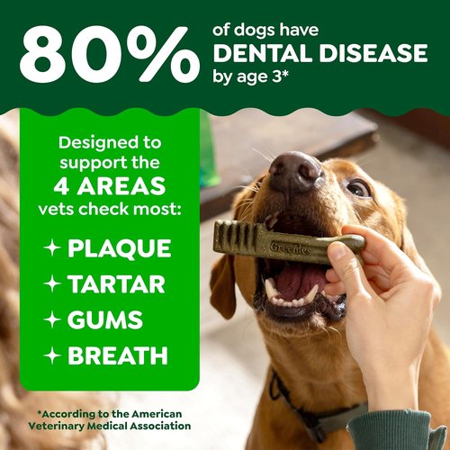Greenies | Veterinarian-Recommended Natural Dental Dog Treats - Teenie Size, Original Flavor, 36 oz Pack