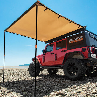 ALL-TOP Vehicle Awning 6.6'x8.2' Roof Rack Pull-Out Sun Shade UV50+, Weatherproof 4x4 Side Awning for Camping & Overland (Hardware Included)