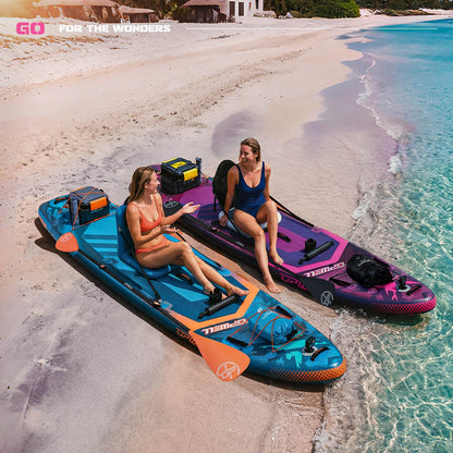 UPWELL 12'×36" Extra Wide Inflatable Paddle Board, 2+1 Stand Up Paddle Board with Kayak Seat, Sup Paddle Boards for Adults, Twilight Pulse