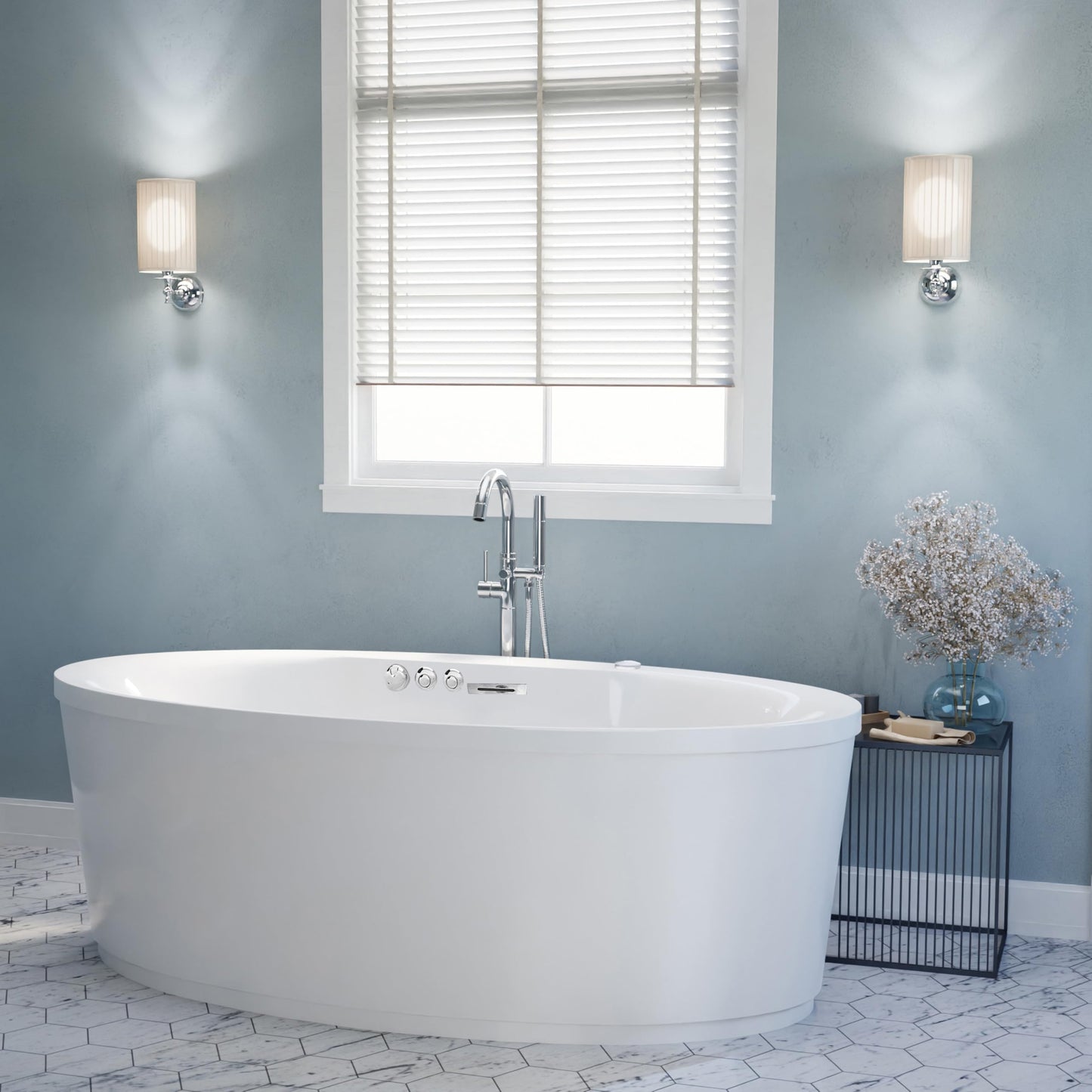 ANZZI Heidi 5.7 ft. Whirlpool and Air Bath Tub in White | FT-AZ101