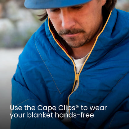 Rumpl Campfire Puffy Spark-Resistant Outdoor Blanket, Throw, Sage Navy