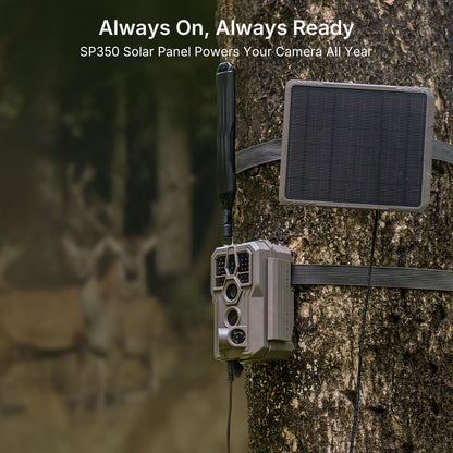 GardePro X66 Pro Cellular Trail Camera (Non-WiFi) with SP350 Solar Panel, 7800mAh Battery, 64GB SD Card Included, Live View, Shared Data Plan