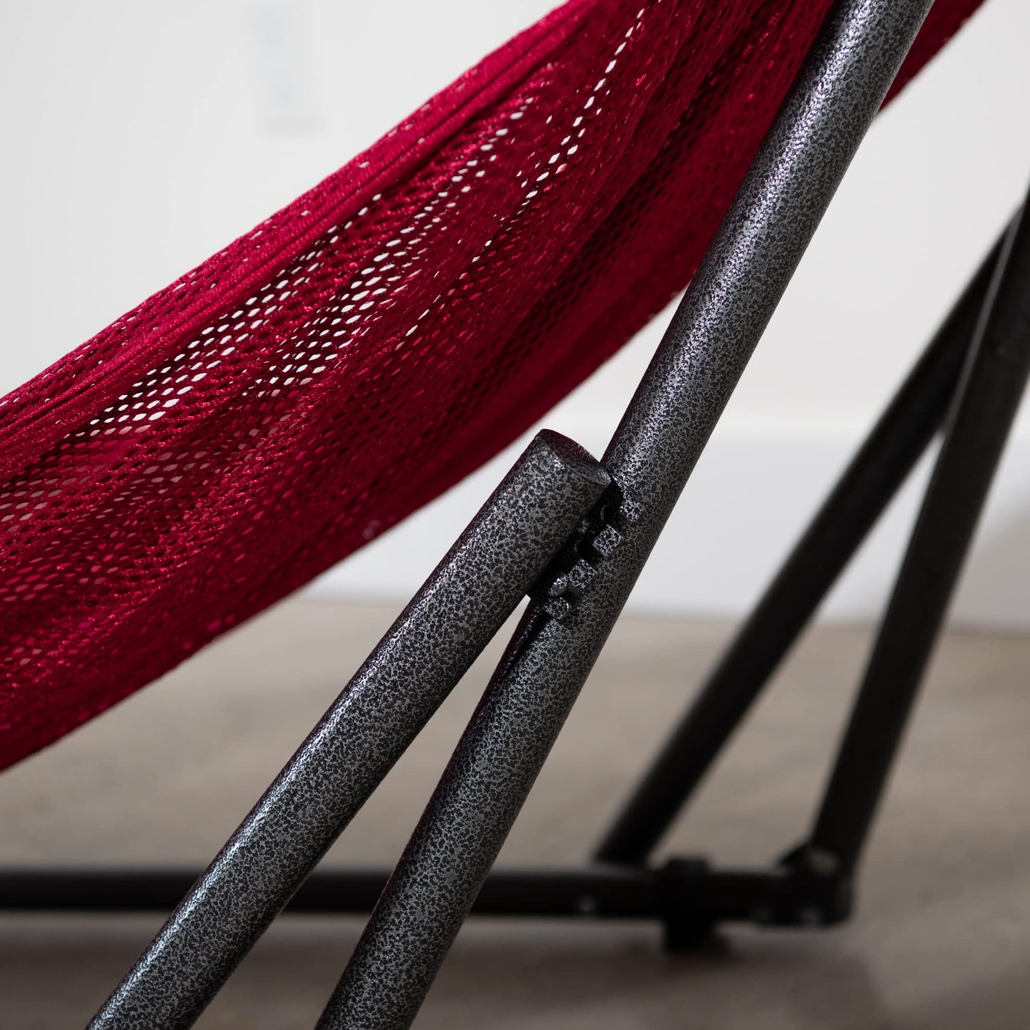 Best Home Fashion Portable Hammock with Collapsible Steel Stand, 600 lbs Capacity, No Tools Assembly, Carrying Bag Included, Perfect for Indoor Outdoor Backyard Patio Camping Beach, 2 Person, Red