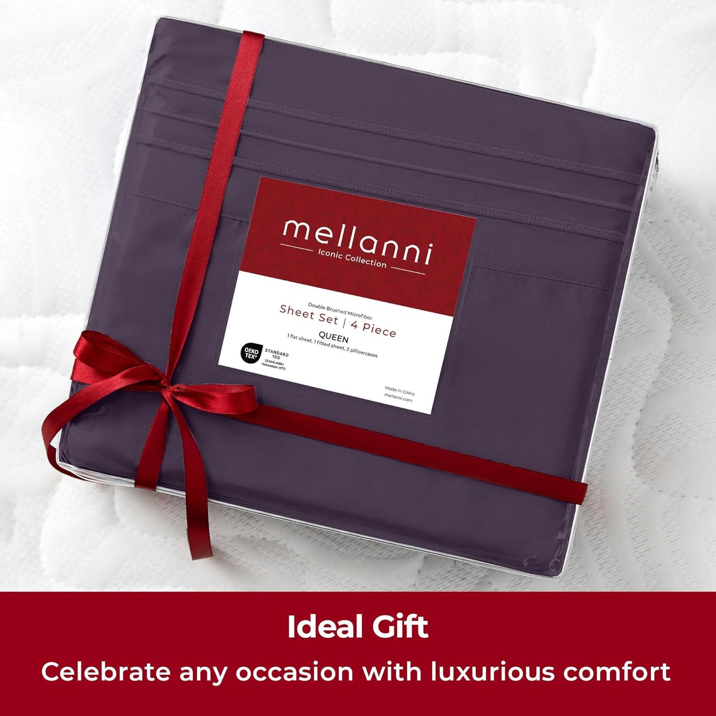 Mellanni Twin XL Sheets Set - 3 PC Hotel Luxury Bedding | Extra Soft, Cooling, Wrinkle-Resistant (Purple)