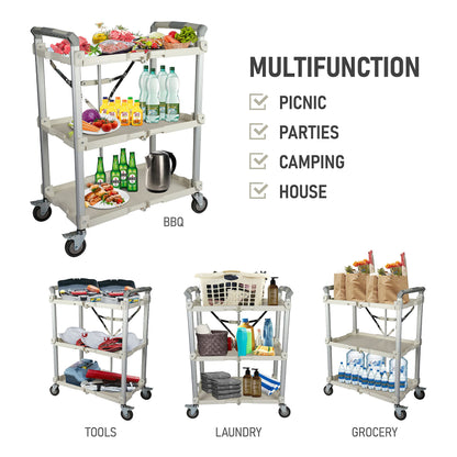 Olympia Tools 89-355 Pack N Roll Collapsible Service Cart, XL, 300LB Capacity, White