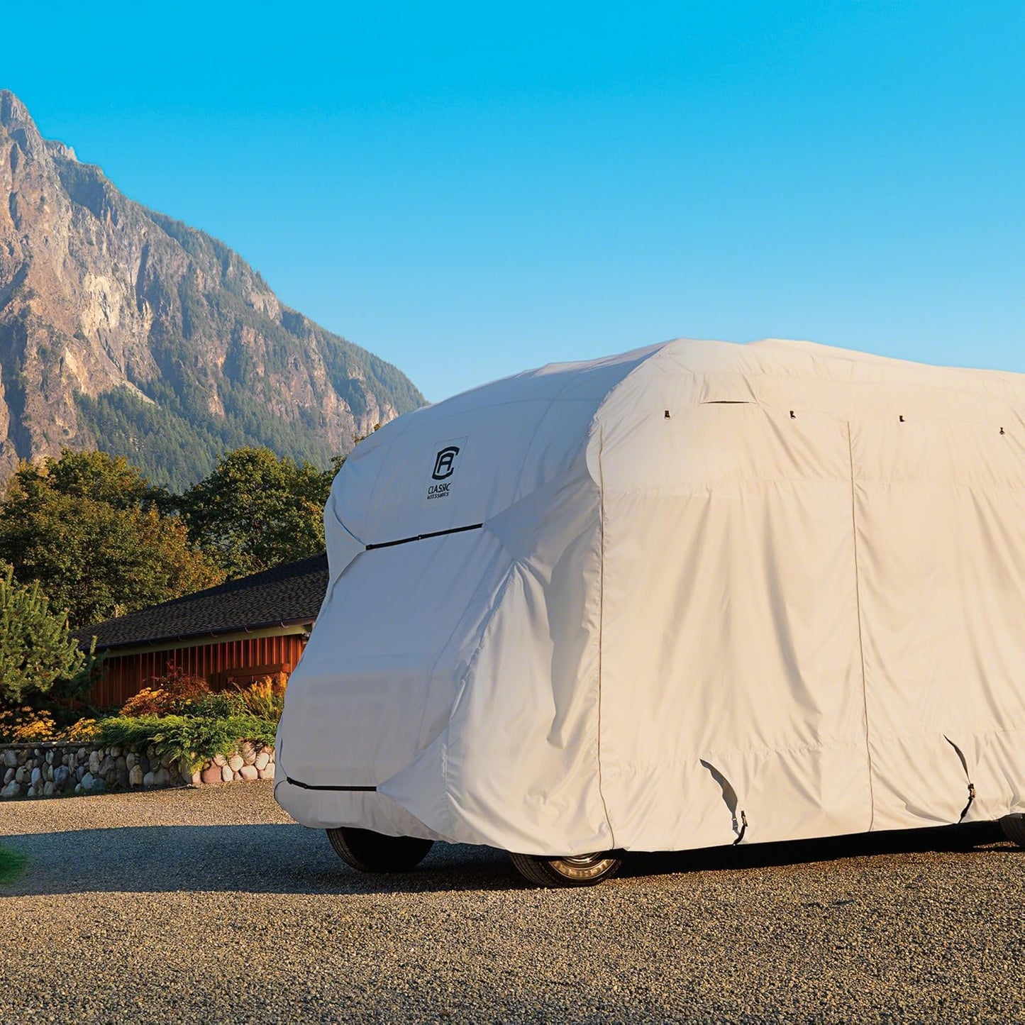 Classic Accessories Over Drive PermaPRO Molded Fiberglass Travel Trailer Cover, Fits 10'1" - 13' RVs, RV Cover, Camper Cover, Travel Trailer Cover
