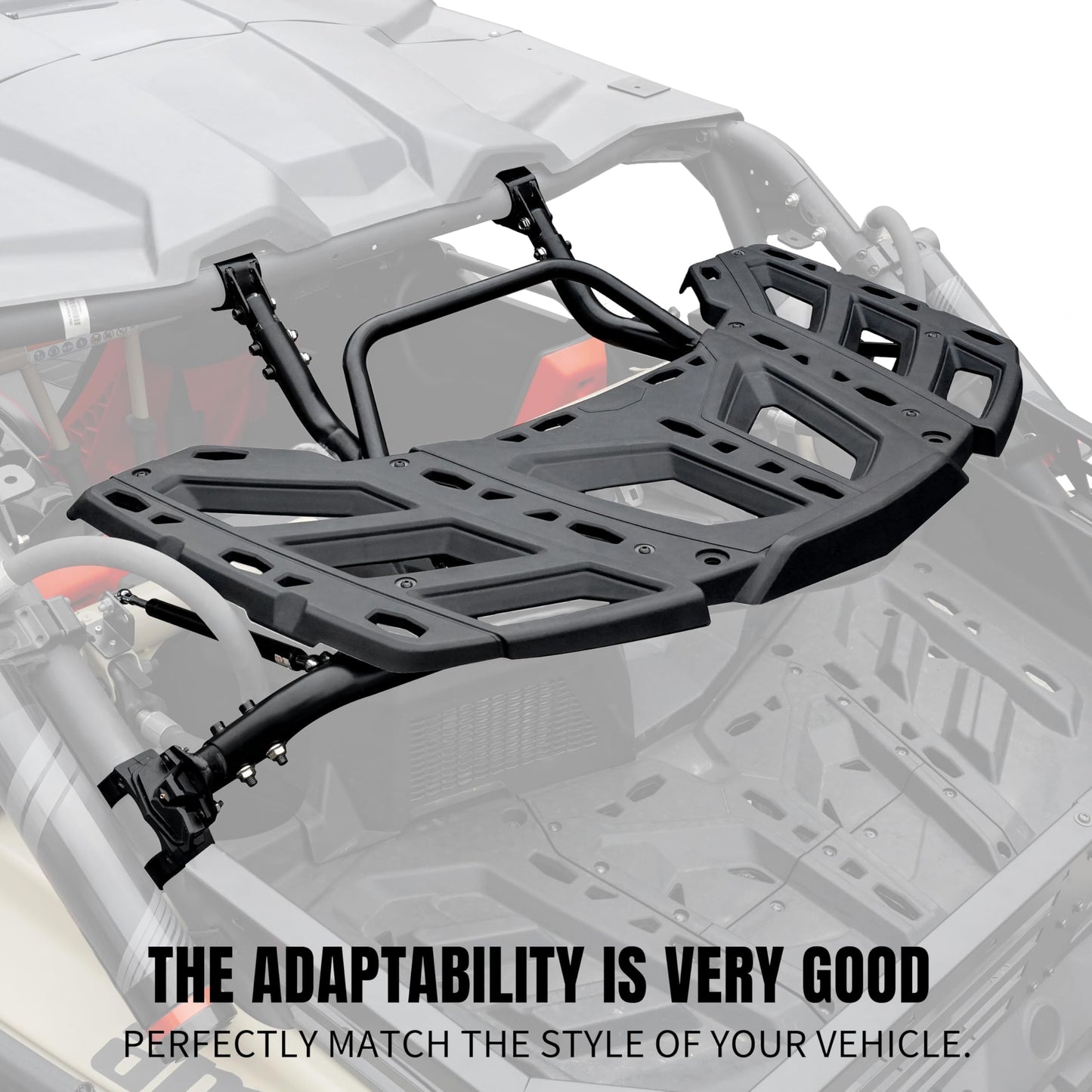KATIMOTO Pivoting Rear Rack Kit with Gas Strut for Can Am Maverick X3 MAX 2017-2025 Accessories, Spare Tire Cargo Luggage Support Cooler LinQ Pivoting Rear Rack Replace OEM #715002881,715003439