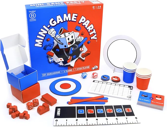 Big Potato Mini Game Party: 101 Mini Games 1 Star Player Family Board Game for 2-8 Players Perfect for Family Game Night or with Friends