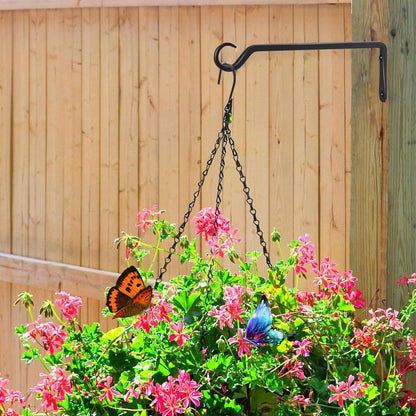 AILIN YELOKIE Premium Forged Wall Hooks - Sturdy 12-Inch Brackets for Plants & Lanterns | Elegant Black Finish